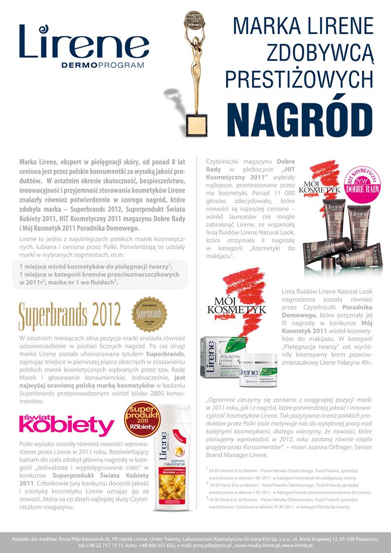 Lirene zdobywcą nagród