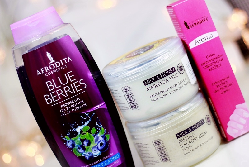 słoweńska pielęgnacja ciała | Kozmetika Afrodita – peeling i masło do ciała, żel pod prysznic oraz żel do usuwania skórek