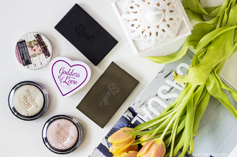 Przegląd ulubionych rozświetlaczy: Sleek, theBalm, Makeup Revolution, I Heart Makeup
