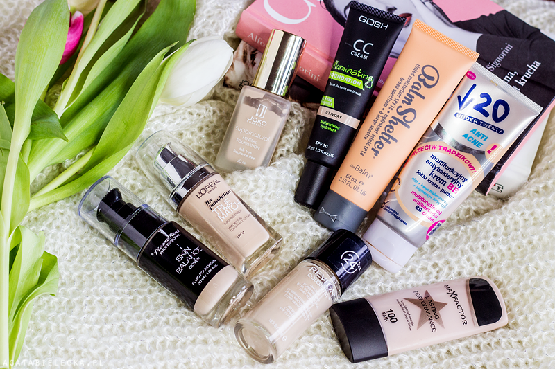 przegląd jasnych podkładów – Revlon, Pierre Rene, Max Factor L’Oreal, Joko, Gosh, theBalm, Under20
