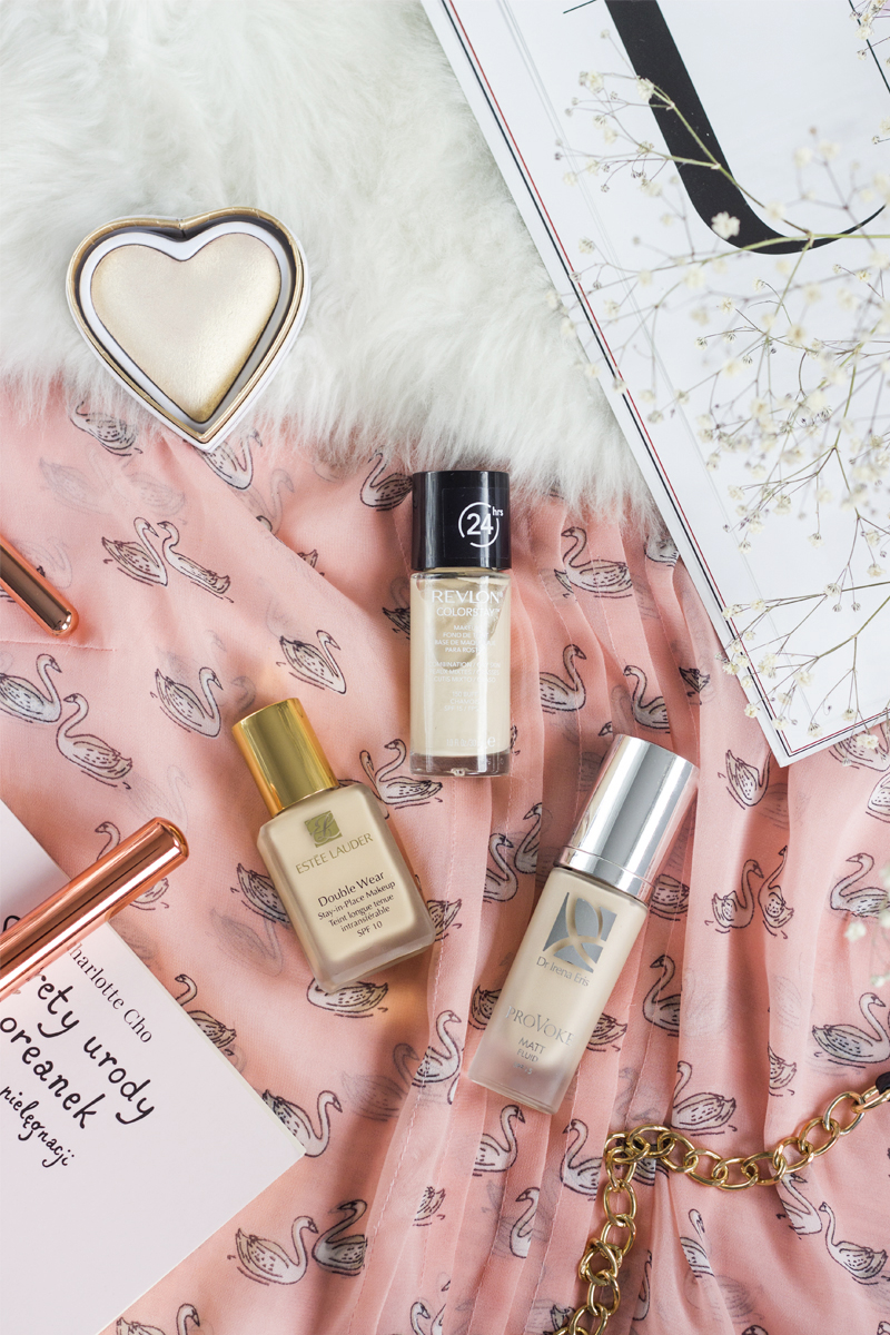 3 ulubione podkłady do zadań specjalnych: Revlon, Estee Lauder, Dr Irena Eris